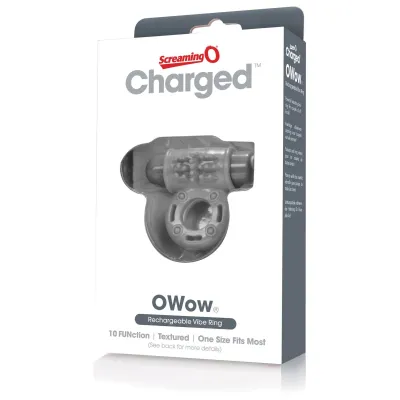 Charged Owow Rechargeable Vibe Ring Grey