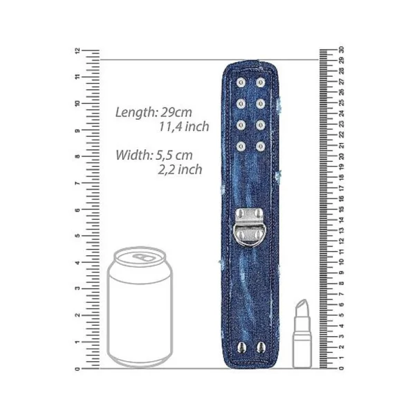 Ouch! Denim Ankle Cuffs - Roughened Denim Style - Blue