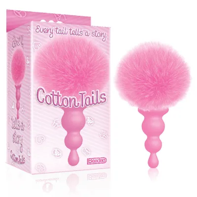 The 9 s Cottontails Beaded Pink Pink Butt Plug with Bunny Tail