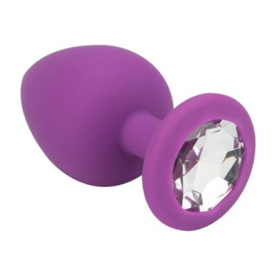 Loving Joy Jewelled Silicone Butt Plug Purple Large
