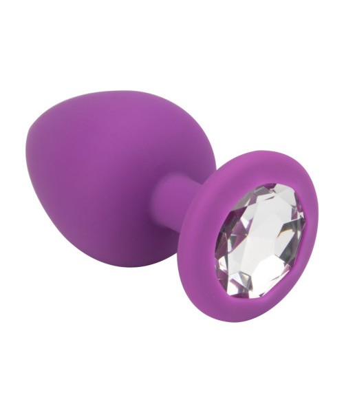Loving Joy Jewelled Silicone Butt Plug Purple -Large