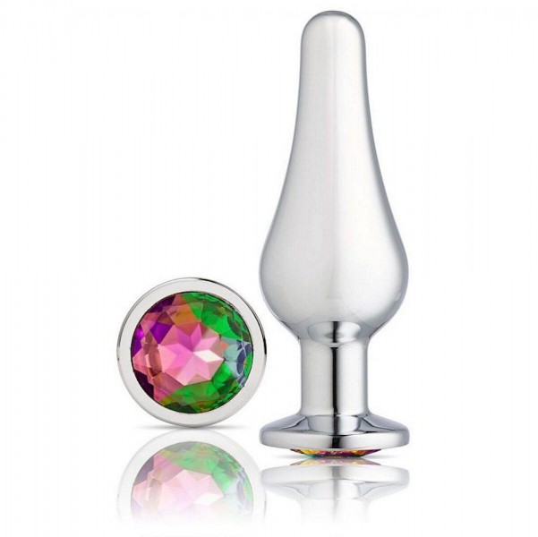 Rainbow Jeweled Metal Anal Plug