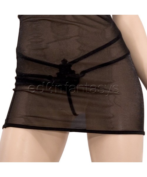 Sheer chemise with decorative motif