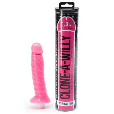 Clone A Willy Glow in the Dark Vibrating Dildo Kit Hot Pink