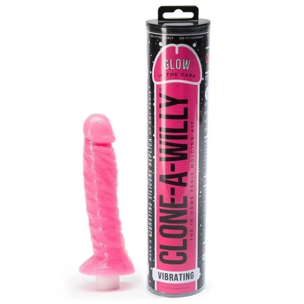 Clone A Willy Glow in the Dark Vibrating Dildo Kit - Hot Pink
