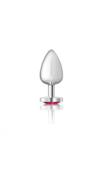 Cheeky Charms Silver Metal Butt Plug with Pink Heart Gem — image 6 of 8