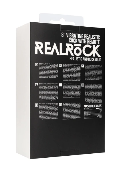 Vibrating Realistic Cock - 8" - With Scrotum - Black