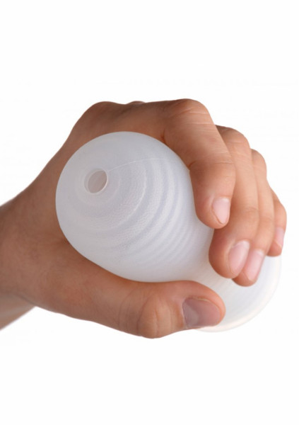Palm-Tec Ultra Grip Ribbed Silicone Masturbator - Transparent - Male Stroker Toy