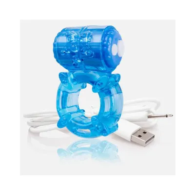 Charged Big O Vibrating Cock Ring Blue
