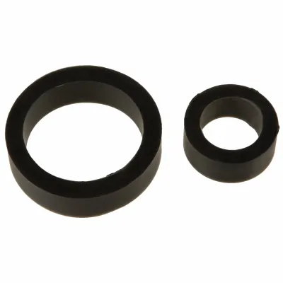 Titanmen Platinum Silicone Cock Ring Black Pack of 2