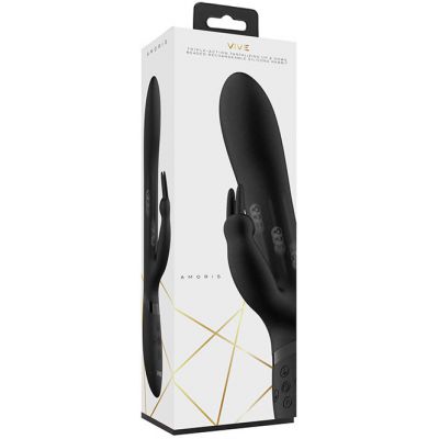 Vive Amoris Black 23 cm USB Rechargeable Rabbit Vibrator