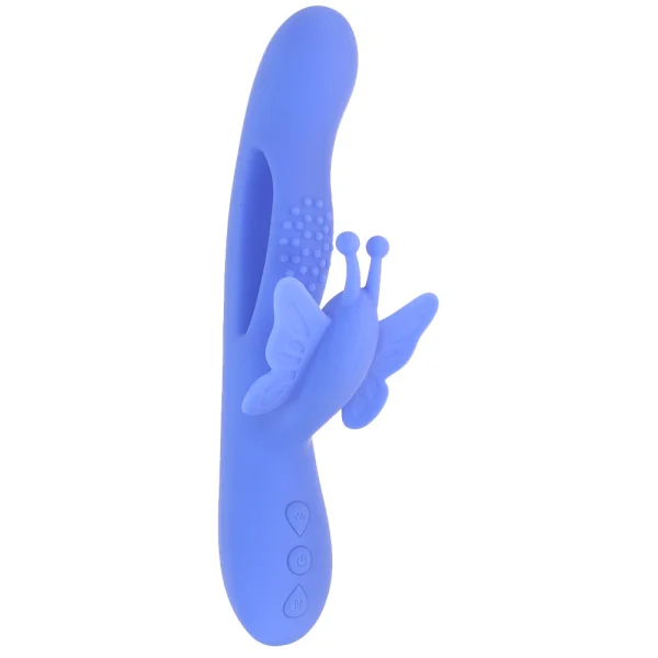 Butterfly Dreams Rechargeable Waterproof  Silicone Dual Stimulating Vibrator By Evolved Novelties