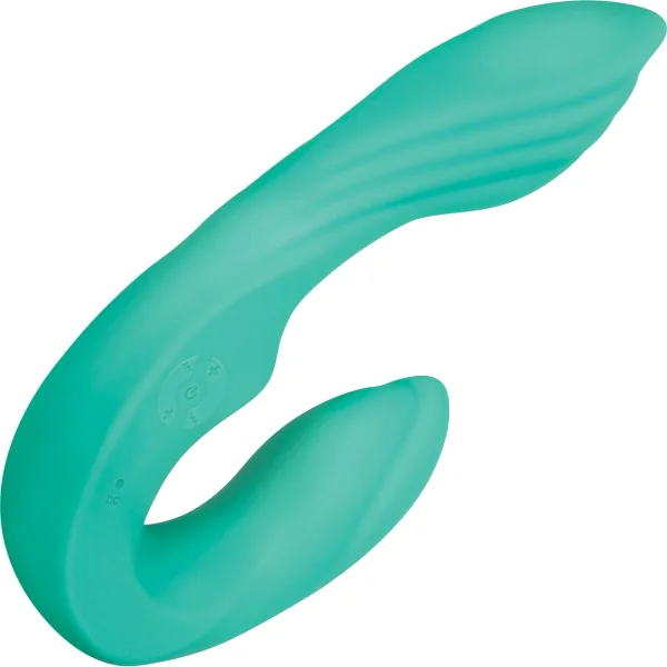 Gender X Strapless Seashell Rechargeable Silicone Strapless Strap-On Vibrator - Aqua