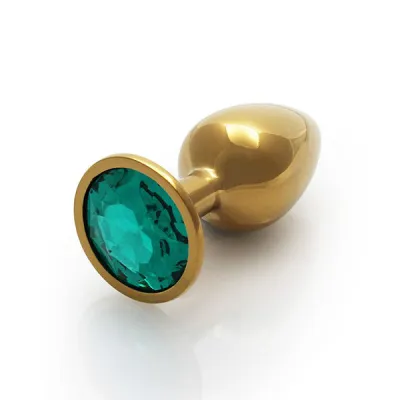 Ouch Green Gem Metal Gold Plug Small
