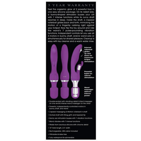 Adam & Eve - G-Motion Rabbit Wand Dual Vibrator