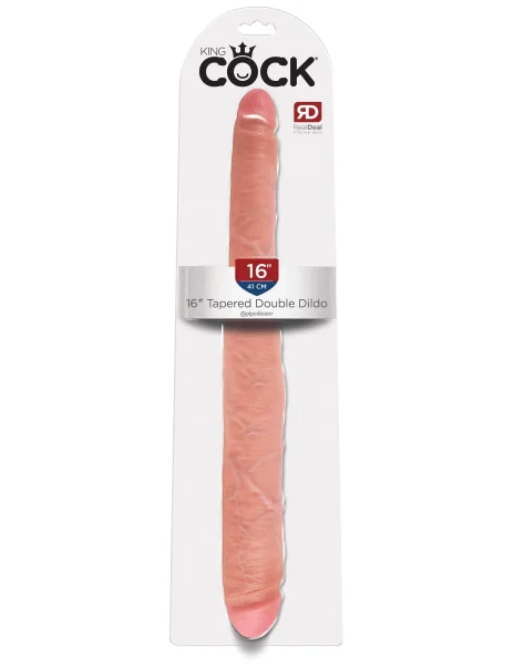 King Cock 16 Inch Tapered Double Dildo Flesh
