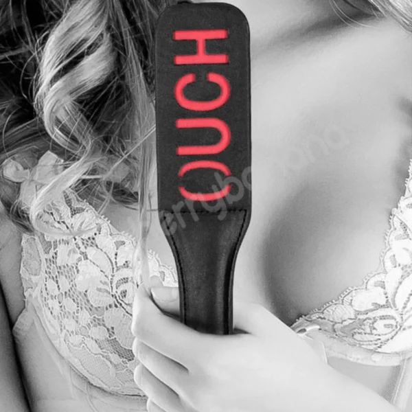 Ouch! Black Faux Leather Paddle "Ouch" Impression