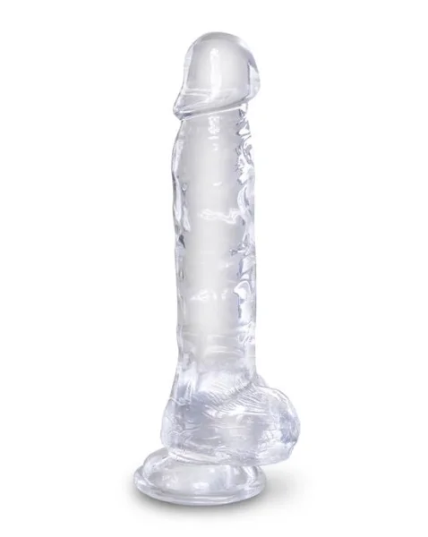 King Cock Clear Dildo With Balls - 8 Inch - 8 Inch