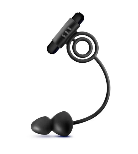 Anal Adventures Platinum Plug With Vibrating Cock Ring