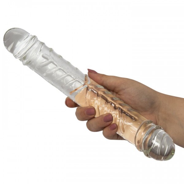 Glacier Glass Clear Double Ended Dildo - 11.5 Inch