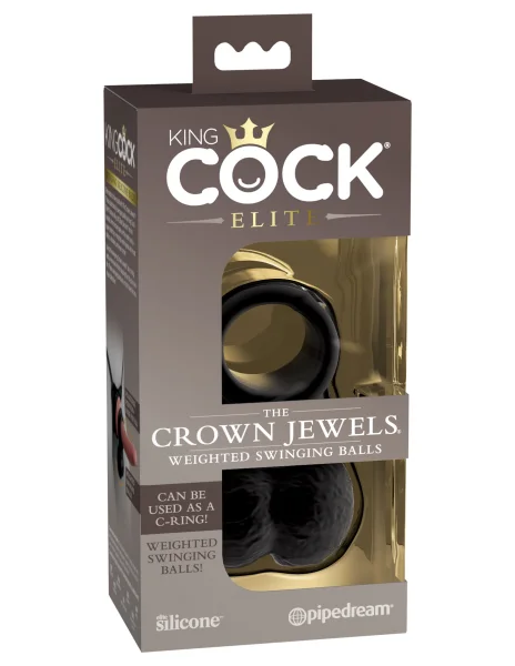 King Cock Elite - the Crown Jewels - Silicone  Silicone Weighted Swinging Balls