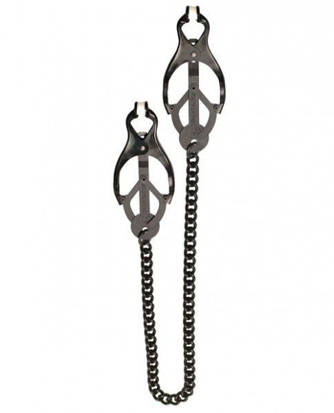 Spartacus Butterfly Style Nipple Clamps w/Chain - Black