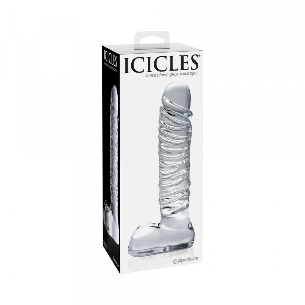 Icicles No. 63 Clear Glass Realistic Dildo