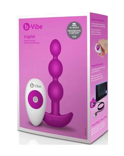 B-vibe Triplet Anal Beads - Fuchsia