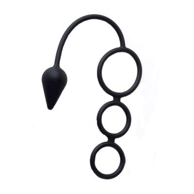 Rings Of Pleasure Cock Rings And Butt Plug Black