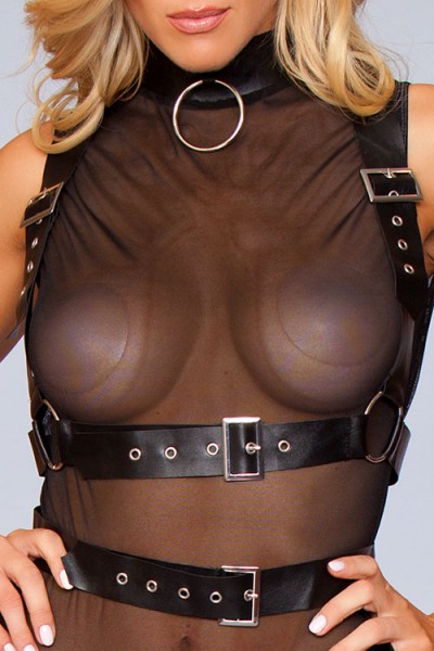 Be Wicked Ariana Mesh Bodysuit with Harness
