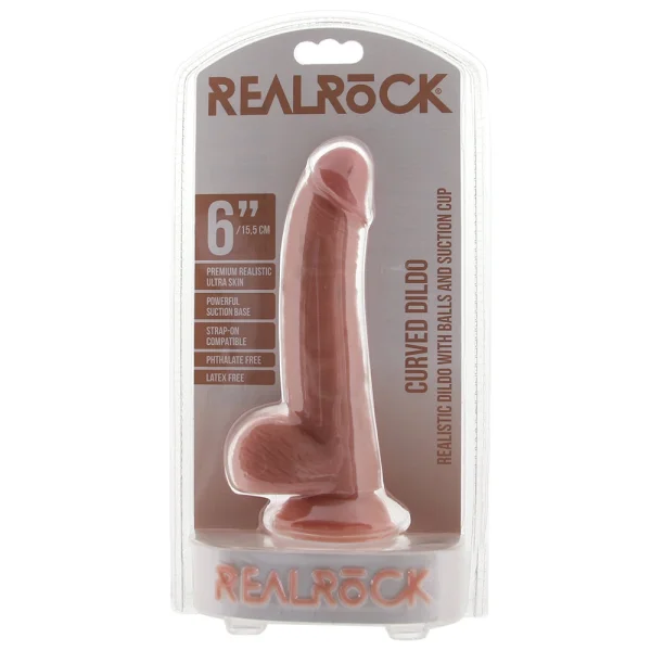 RealRock Curved 6 Inch Ballsy Dildo