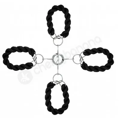 Ouch Black Deluxe Hand And Leg Cuffs