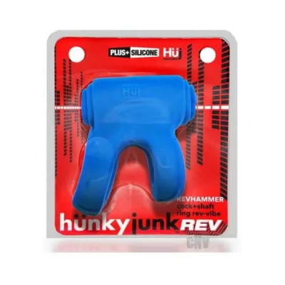 Bullets Discreet Hunkyjunk Revhammer Cock Shaft Ring With Bullet Vibrator Teal Ice