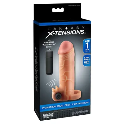 Fantasy X Tensions Vibrating Real Feel 2 Inch Extension Flesh
