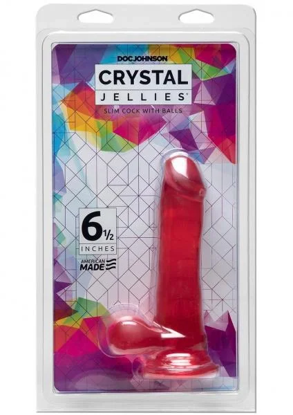 Crystal Jellies Slim Cock 6.5 Pink