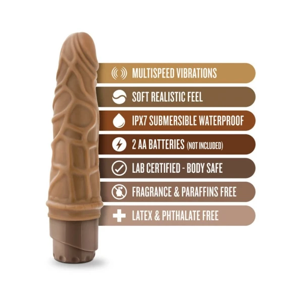 Dr. Skin - Cock Vibe - 7.25 Inch Vibrating Cock - Mocha — image 16 of 17