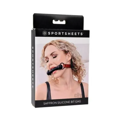 Gags Blindfolds Sportsheets Saffron Silicone Bit Gag With Adjustable Buckle