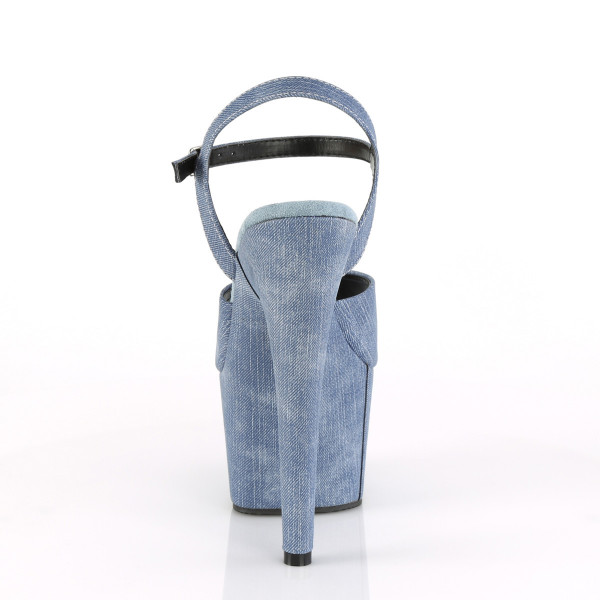 7 inches Heel, 2 3/4 inches Wrapped PF Ankle Strap Sandal