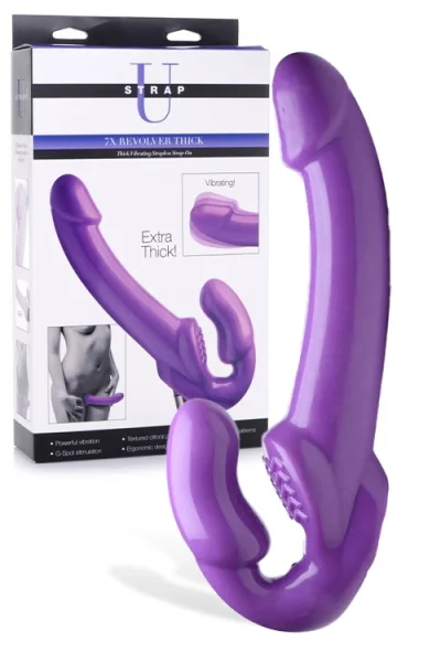 Strap U Mighty-Thrust - 9.5" Thrusting & Vibrating Strapless Strap-On with Remote Control