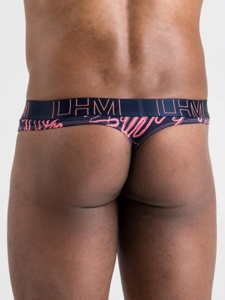 LHM Modal Navy Blue Abstract Print Thong