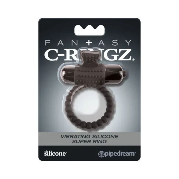 Fantasy C Ringz Vibrating Silicone Super Ring Black