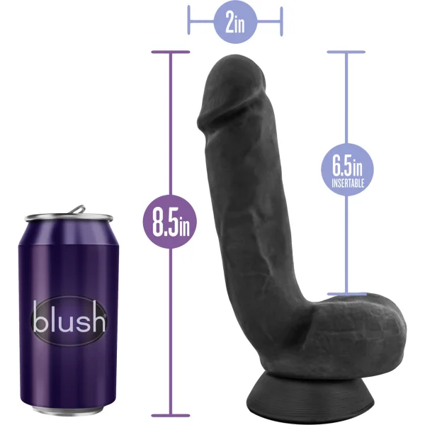 Au Naturel Bold Pound 8.5 Inch Sensa Feel Dual Density Dildo By Blush - Black