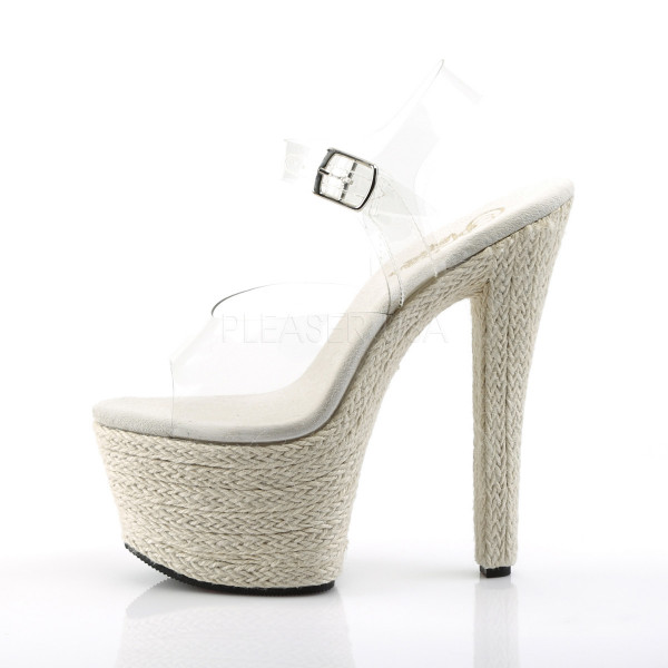 7 inches Heel, 2 3/4 Braided Espadrille PF Ankle Strap Sandal — image 7 of 8