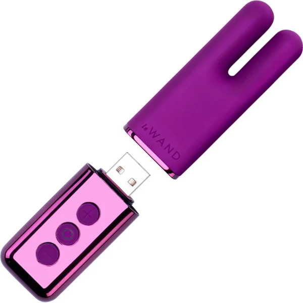 Le Wand Chrome Deux Dual-Motor Vibrator - Dark Cherry