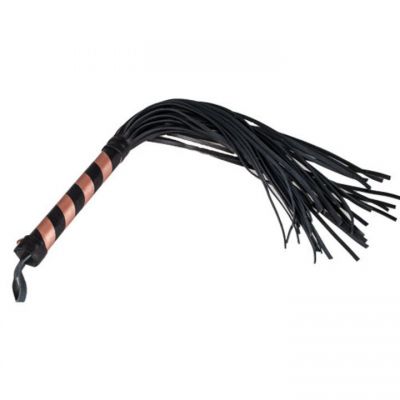 Bondara Luxe Rose Gold Real Leather Flogger 17 5 Inch