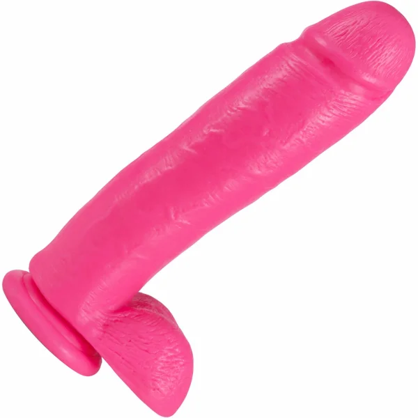 Big As Fuk 10 Inch Harness Compatible Suction Cup Dildo With Balls By Blush - Pink