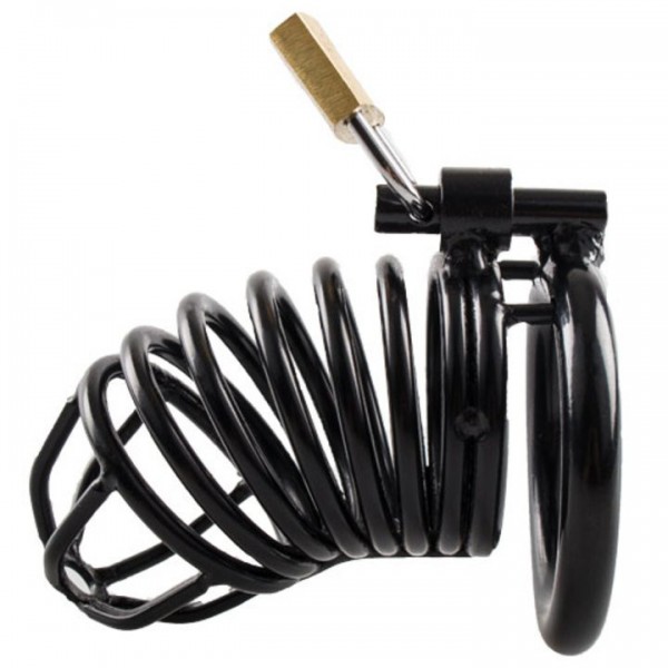 Torment Black Stainless Steel Spiral Chastity Cage — image 4 of 5