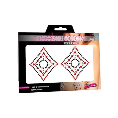 Crystal Diamond Rhinestone Pasties Red black