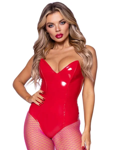 Leg Avenue Red Vinyl Teddy