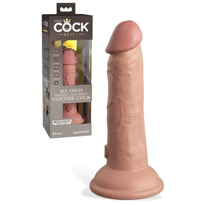 Pipedream King Cock Elite Dual Density Vibrating 6 Silicone Dildo